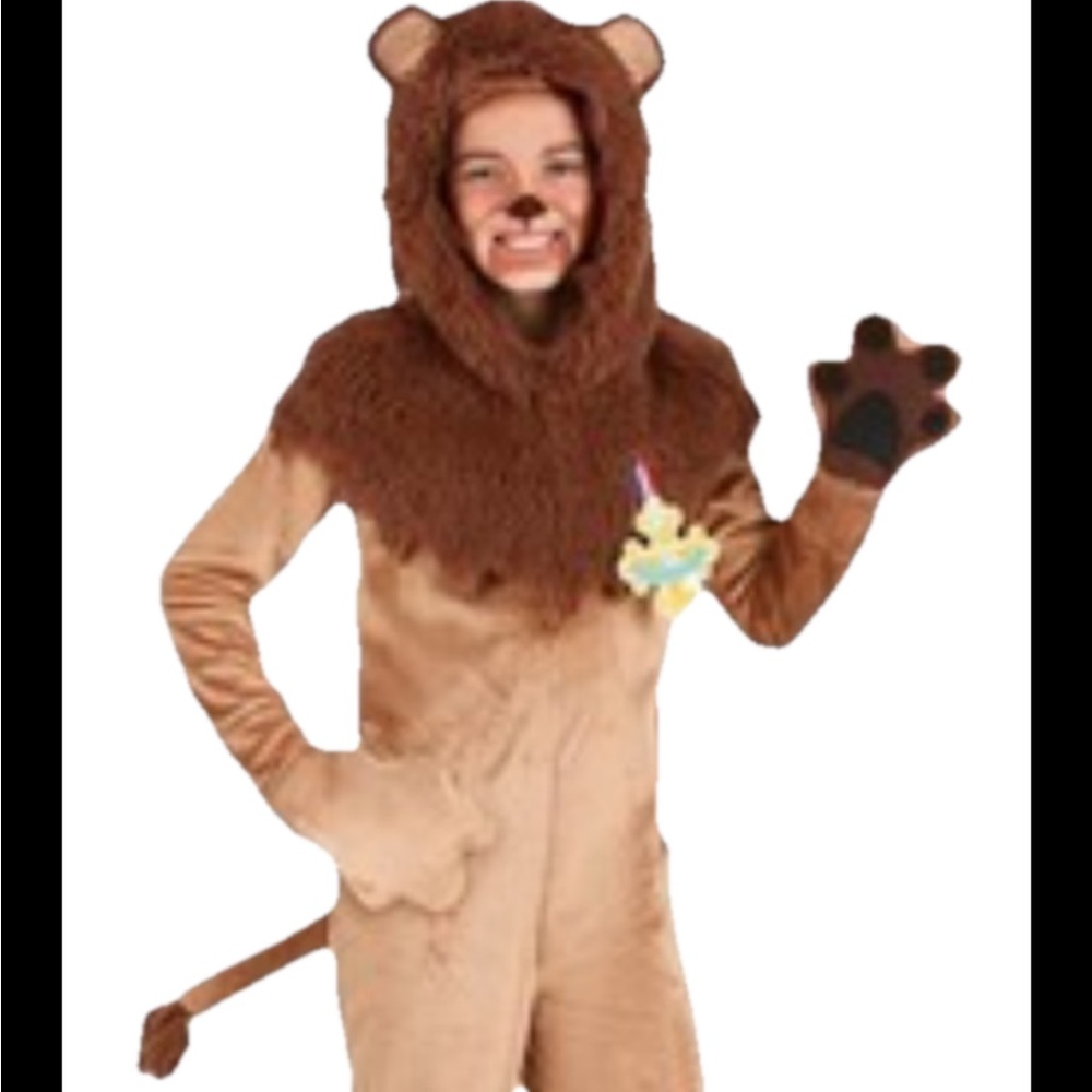 Wizard Of Oz The Cowardly Lion Child Size Medium 5 Piece Halloween Costume New